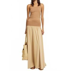NEW BY MALENE BIRGER marciella maxi dress in cornstalk